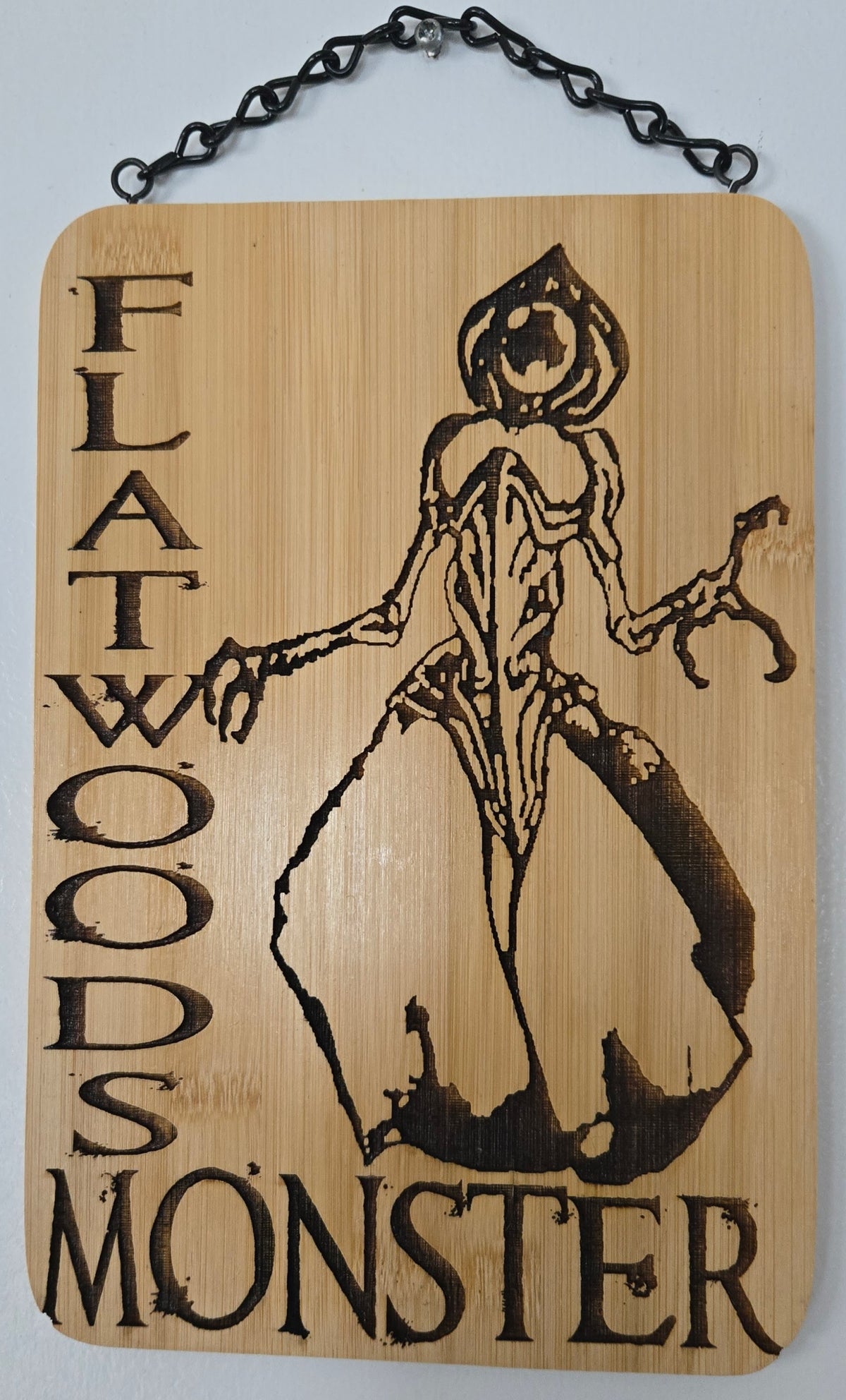 Flatwoods Monster | Laser Engraved Wall Sign | Cryptid Gothic Home Decor