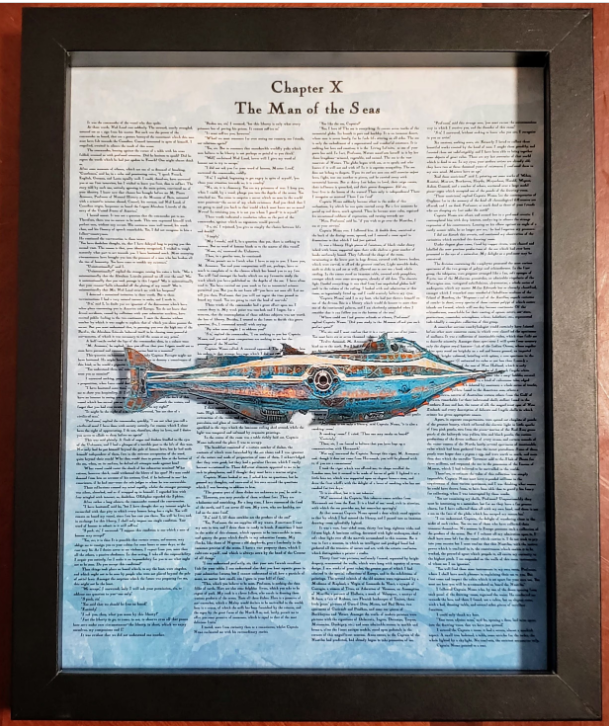 20,000 Leagues Under the Sea | Layered Paper Literary Art | 8x10