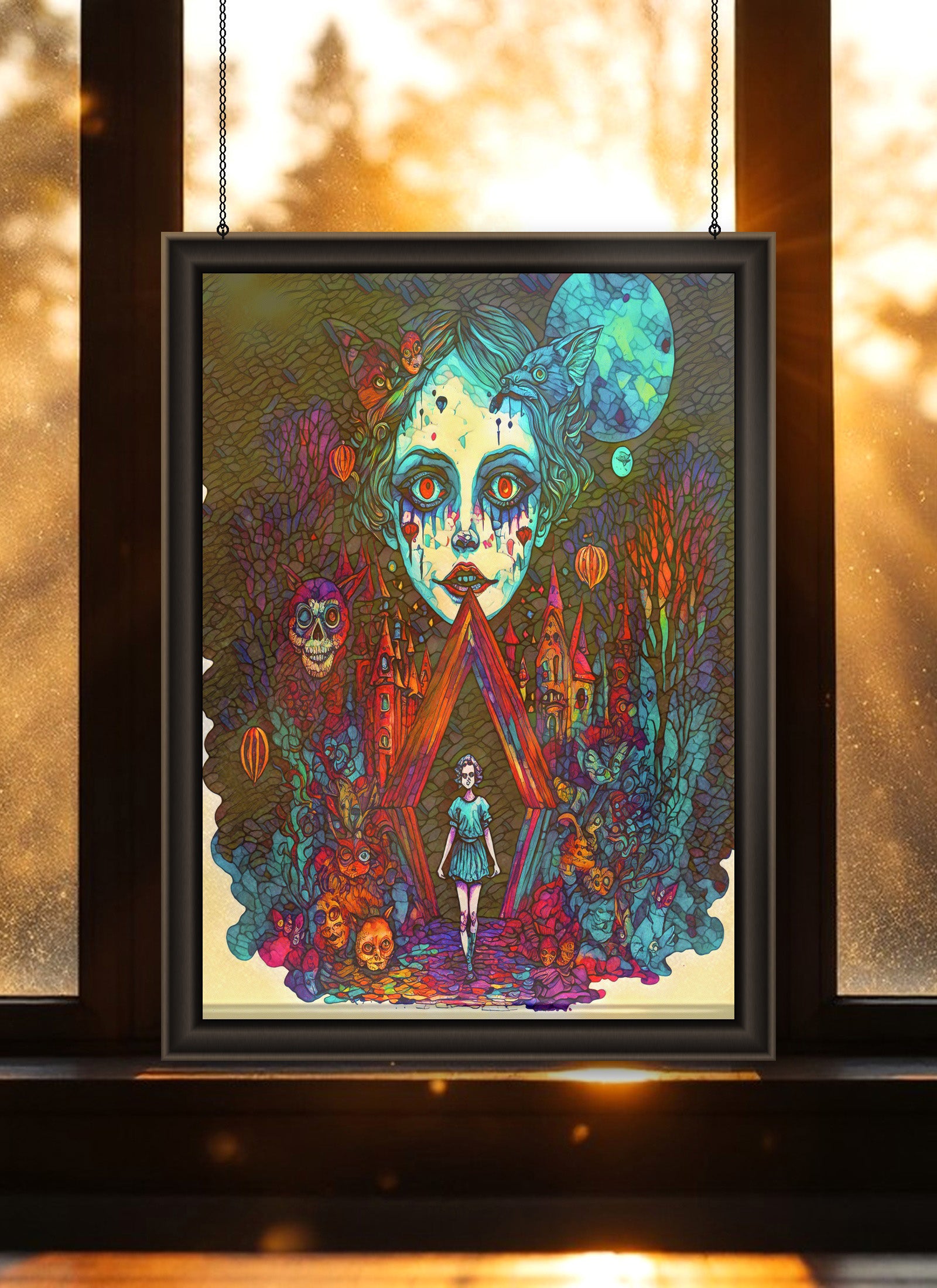 Wonderland Dreams Suncatcher | Surreal Alice in Wonderland Art
