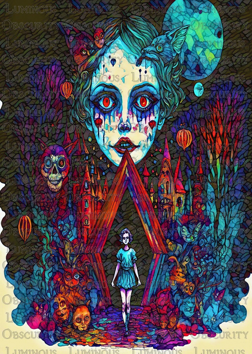 Wonderland Dreams Suncatcher | Surreal Alice in Wonderland Art