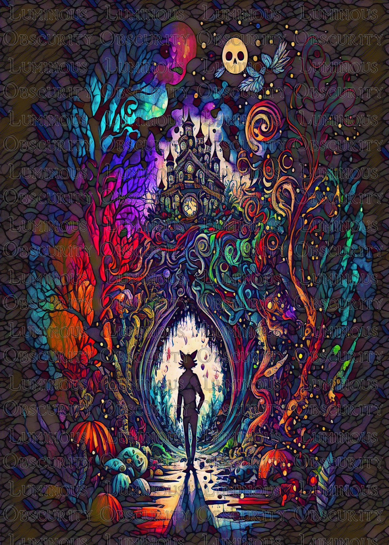 Cheshire Cat Suncatcher | Surreal Alice in Wonderland Art