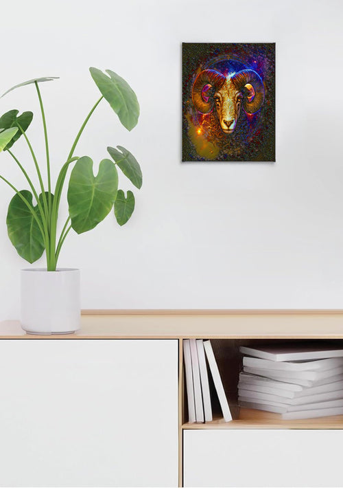 Aries Zodiac Suncatcher | Handmade Stained Glass Style Astrological Art