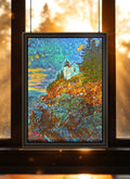 Bass Harbor Lighthouse Suncatcher | Handmade Maine Stained Glass Style Art