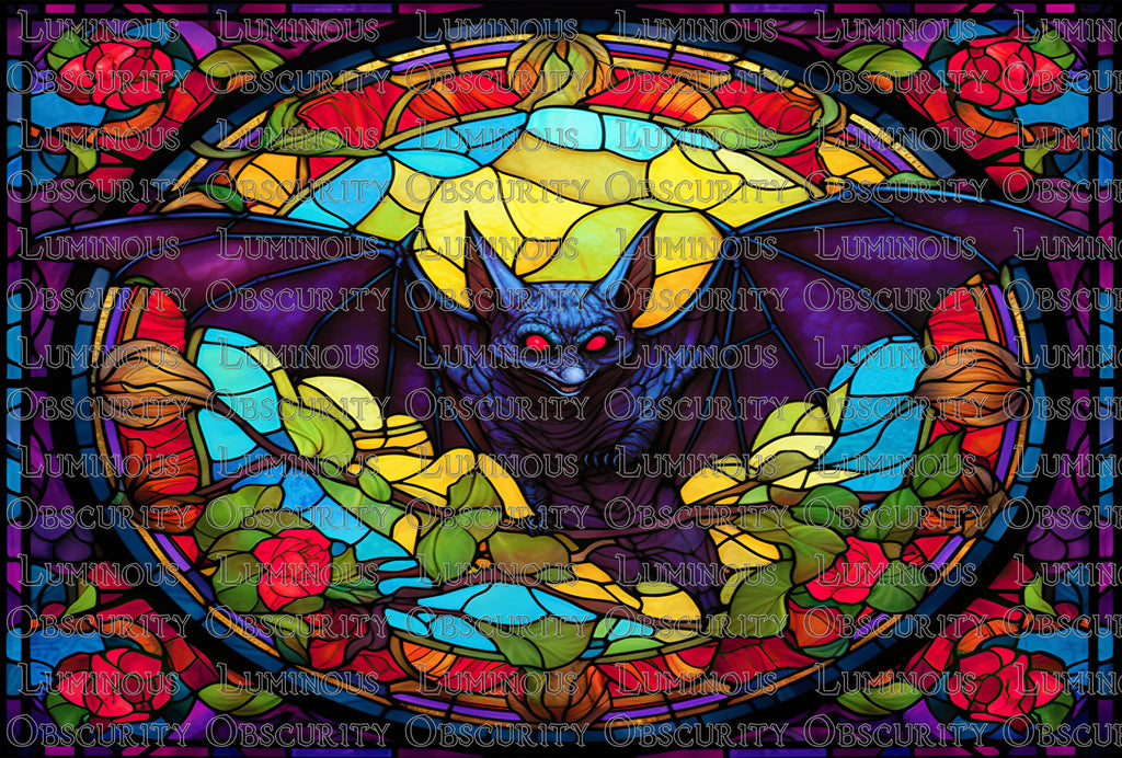 Bat Suncatcher | Handmade Stained Glass Style Window Art
