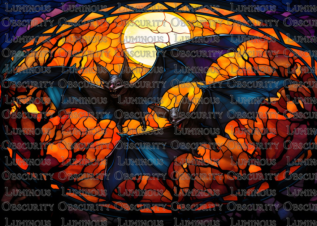 Bats Suncatcher | Handmade Stained Glass Style Window Art