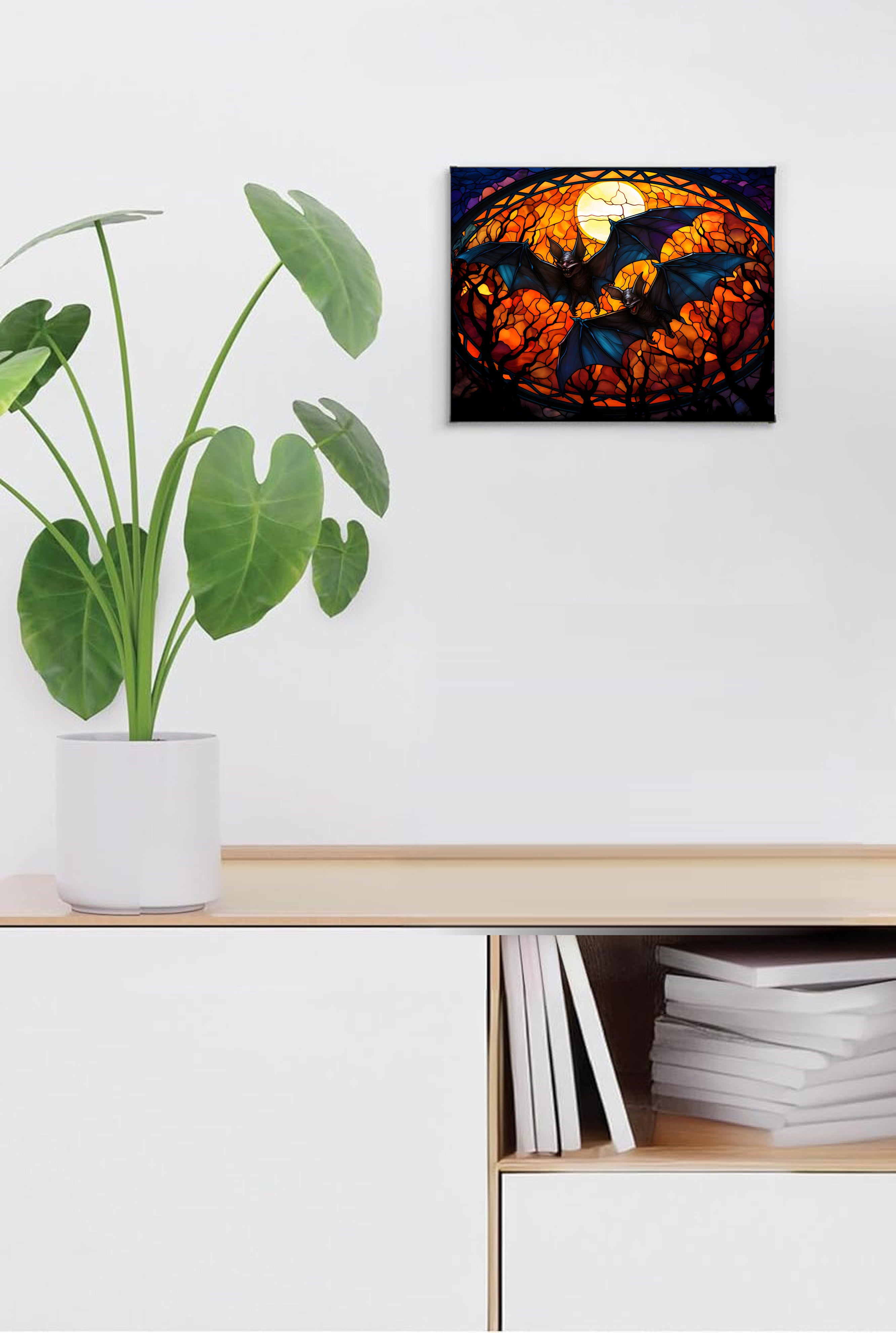 Bats Suncatcher | Handmade Stained Glass Style Window Art