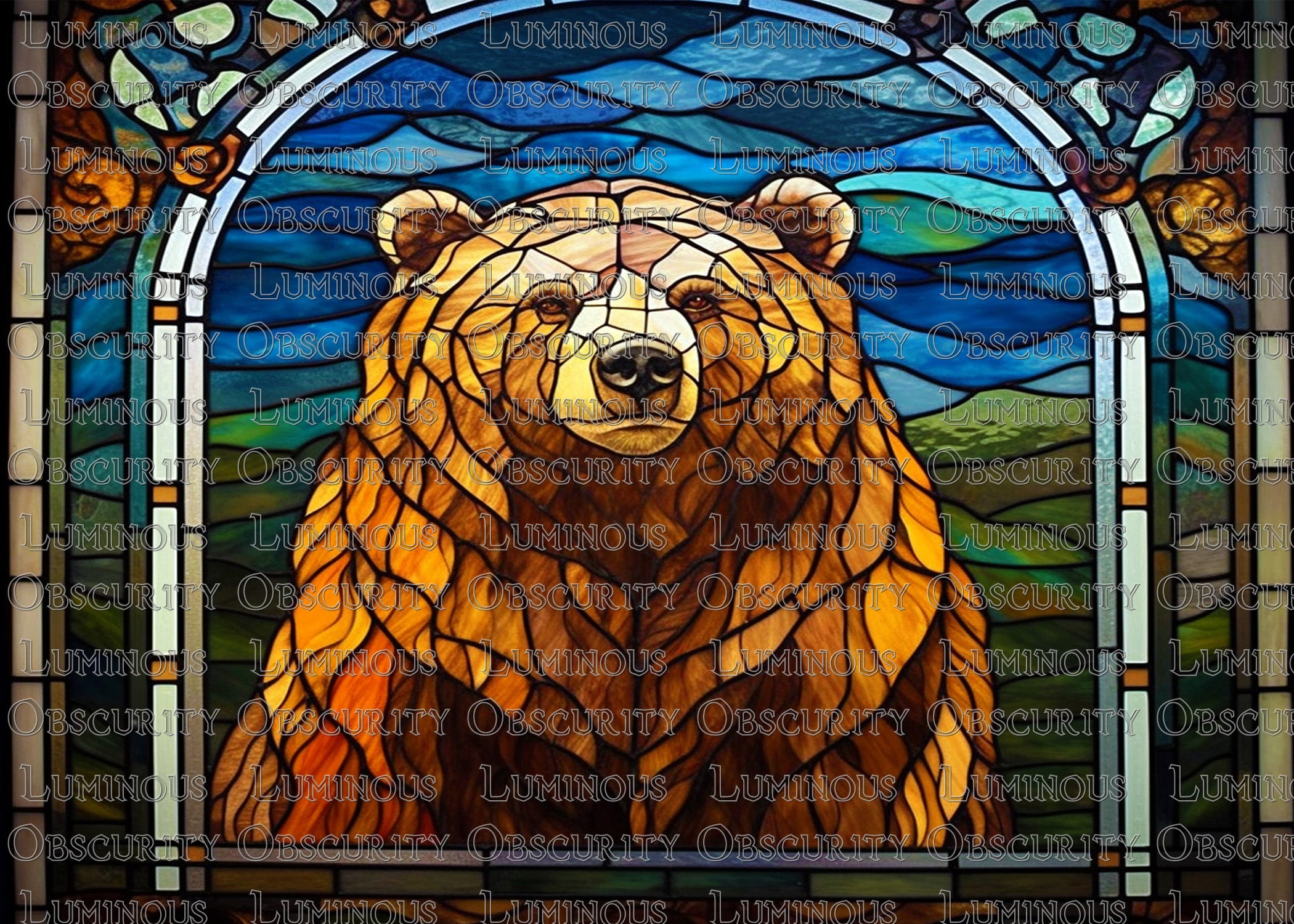 Bear Suncatcher | Handmade Stained Glass Style Window Art