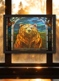 Bear Suncatcher | Handmade Stained Glass Style Window Art