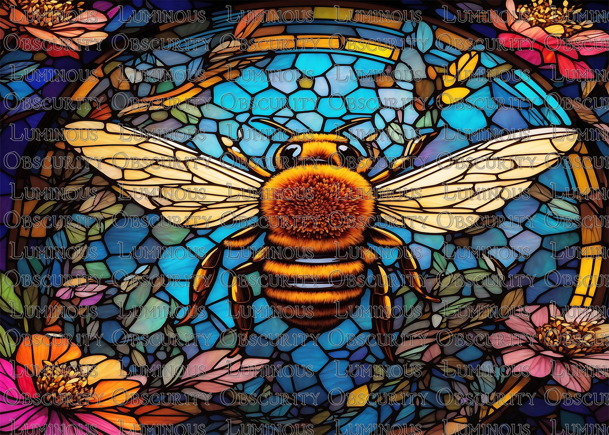 Bee Suncatcher | Handmade Stained Glass Style Window Art