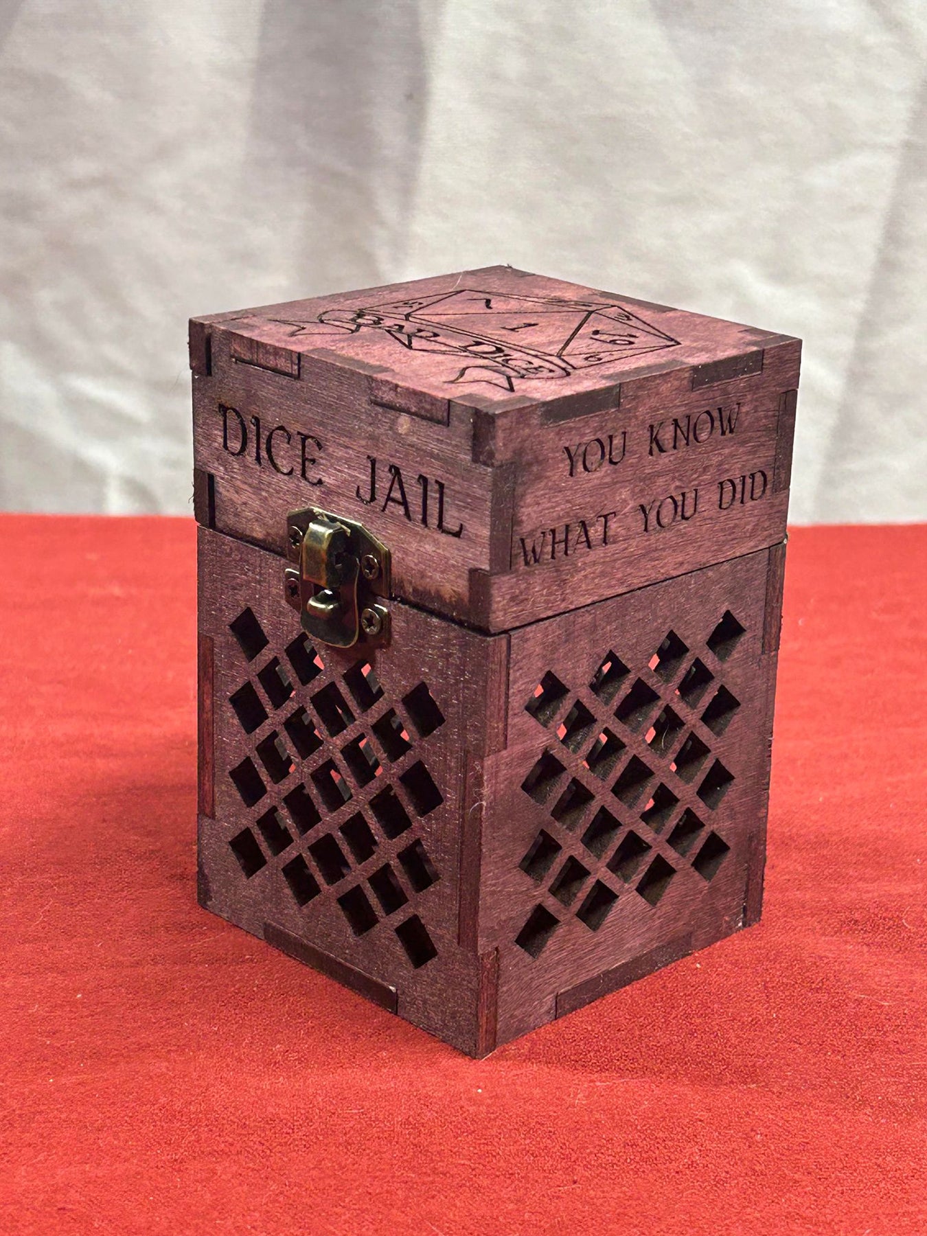Dice Jail | Laser Engraved Wood | Tabletop Gaming Accessory