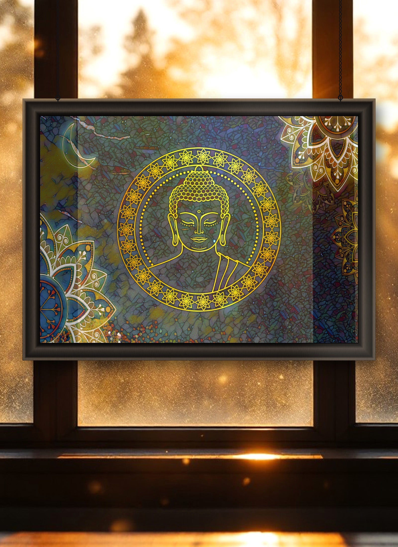 Buddha Suncatcher | Handmade Stained Glass Style Spiritual Art