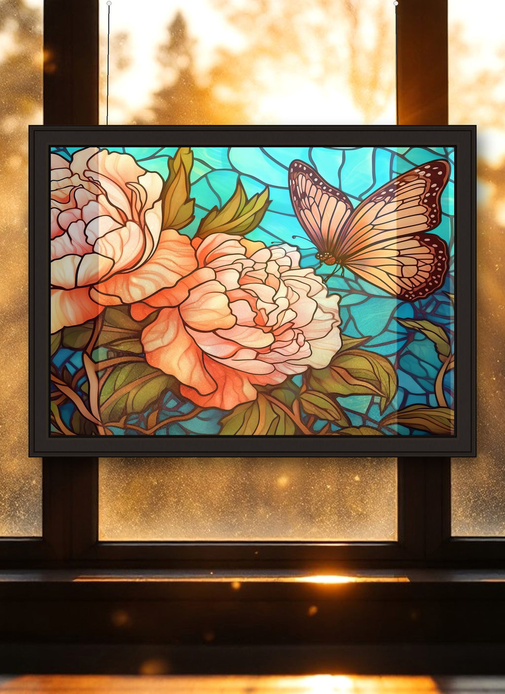Butterfly Suncatcher | Handmade Stained Glass Style Window Art