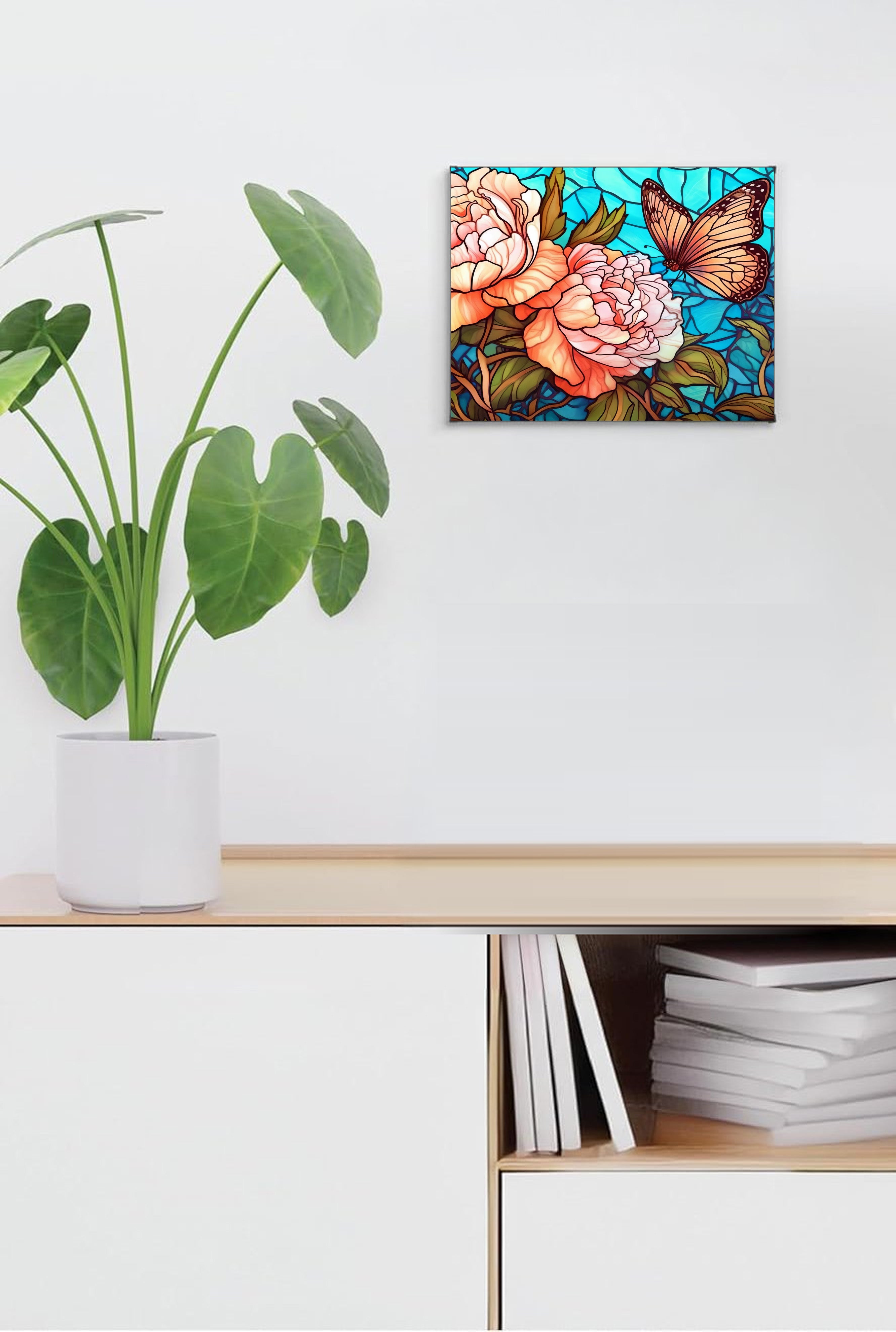 Butterfly Suncatcher | Handmade Stained Glass Style Window Art