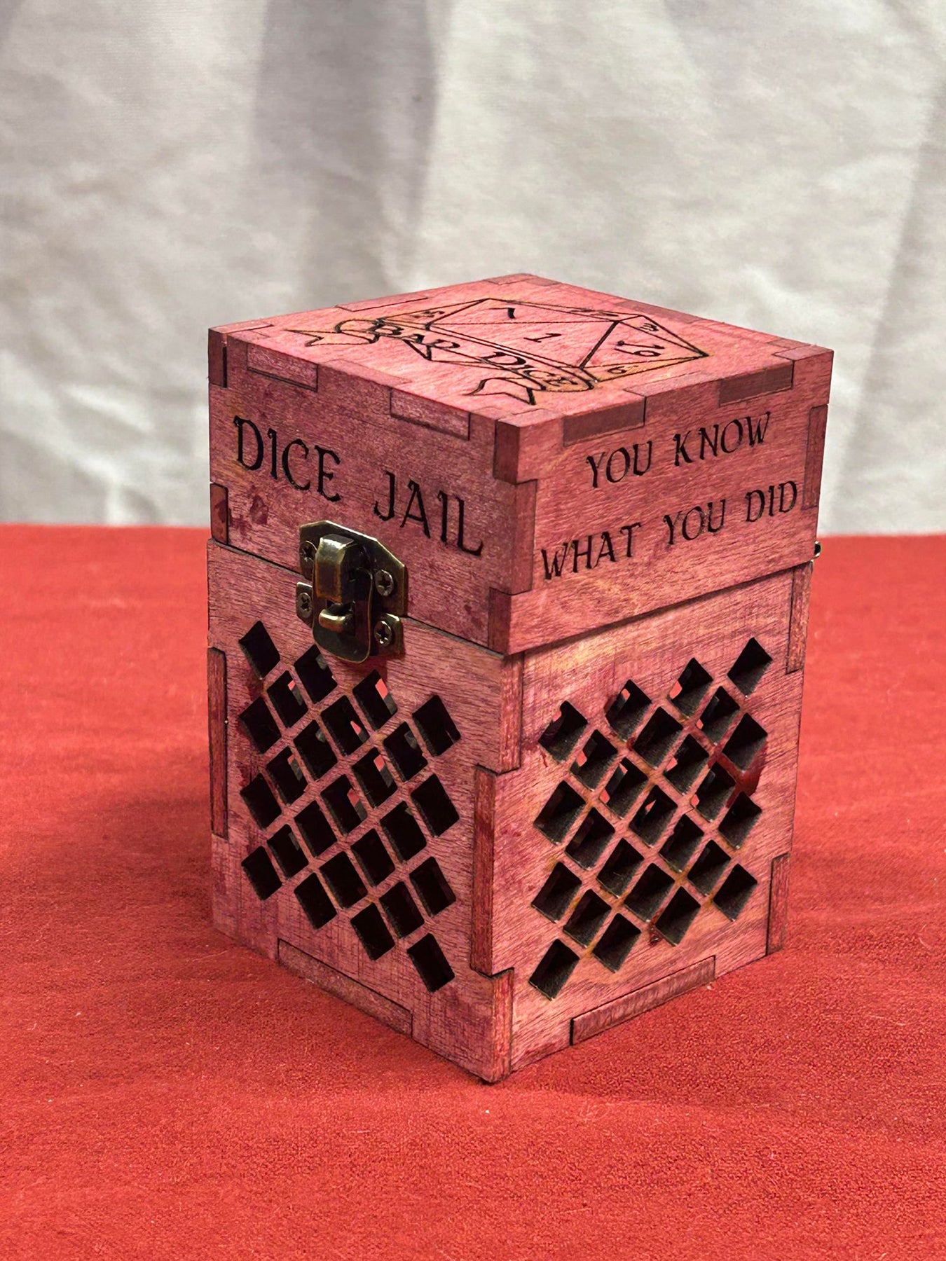 Dice Jail | Laser Engraved Wood | Tabletop Gaming Accessory