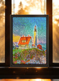 Cape Elizabeth Lighthouse Suncatcher | Handmade Maine Stained Glass Style Art