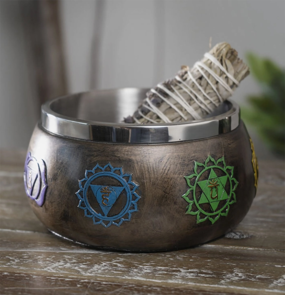 Chakra Ritual Bowl | Cold Cast Resin | Spiritual Altar Decor