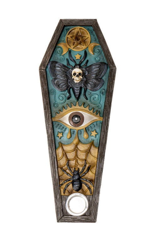 Death's Head Moth Incense Burner | Cold Cast Resin | Handmade Gothic Decor