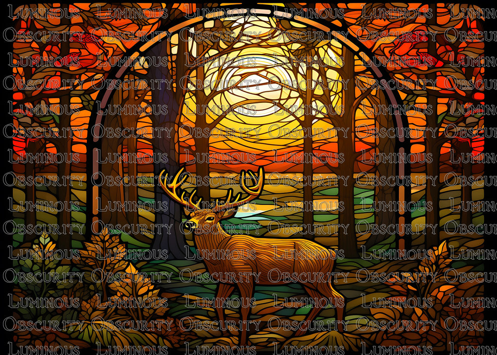 Deer Suncatcher | Handmade Stained Glass Style Window Art