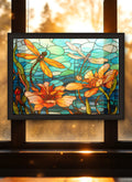Dragonfly Suncatcher | Handmade Stained Glass Style Window Art