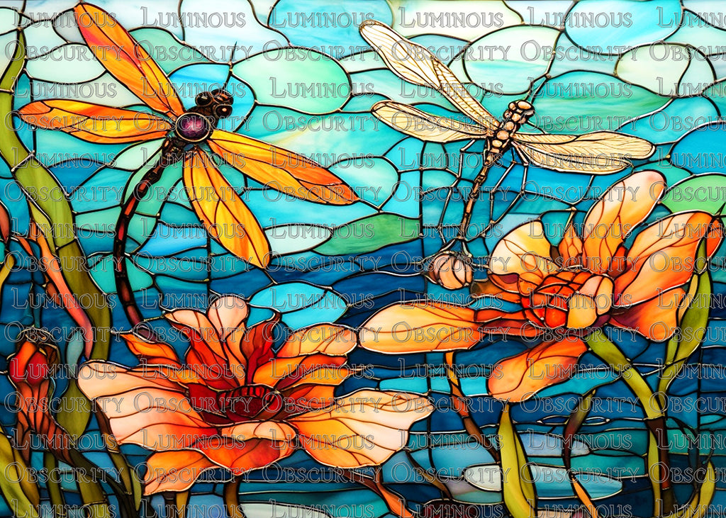 Dragonfly Suncatcher | Handmade Stained Glass Style Window Art