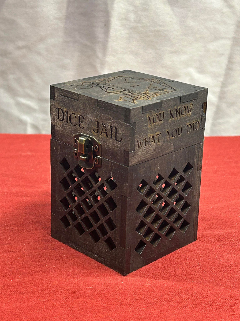 Dice Jail | Laser Engraved Wood | Tabletop Gaming Accessory