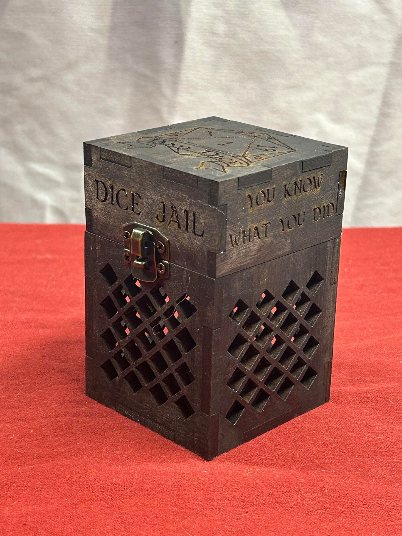 Dice Jail | Laser Engraved Wood | Tabletop Gaming Accessory