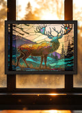 Elk Suncatcher | Handmade Stained Glass Style Window Art
