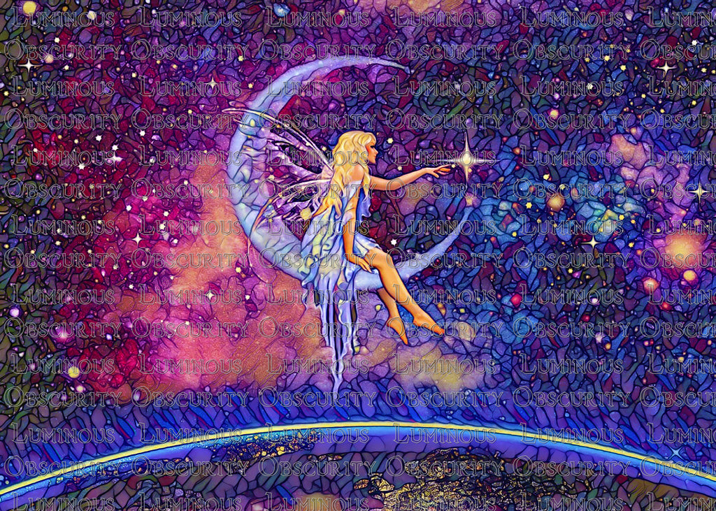 Celestial Fairy Suncatcher | Handmade Stained Glass Style Fantasy Art