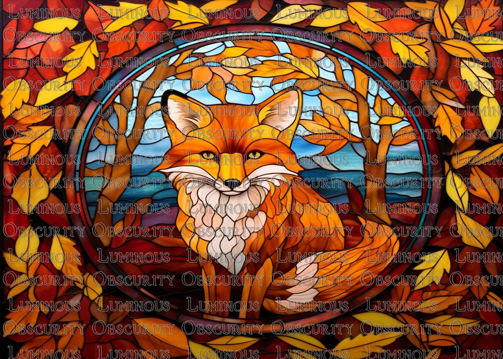 Fox Suncatcher | Handmade Stained Glass Style Window Art
