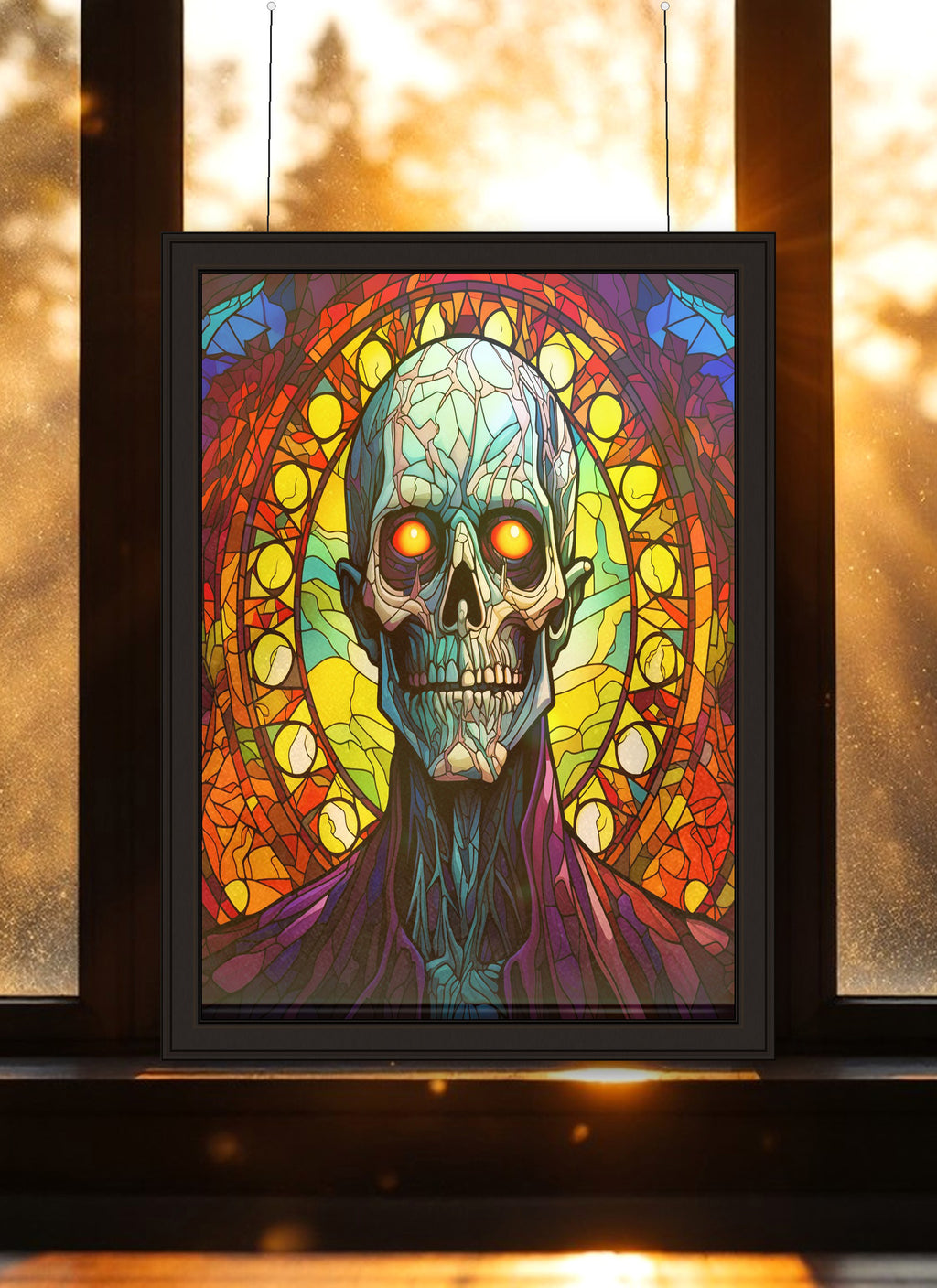 Ghoul Suncatcher | Handmade Stained Glass Style Horror Art
