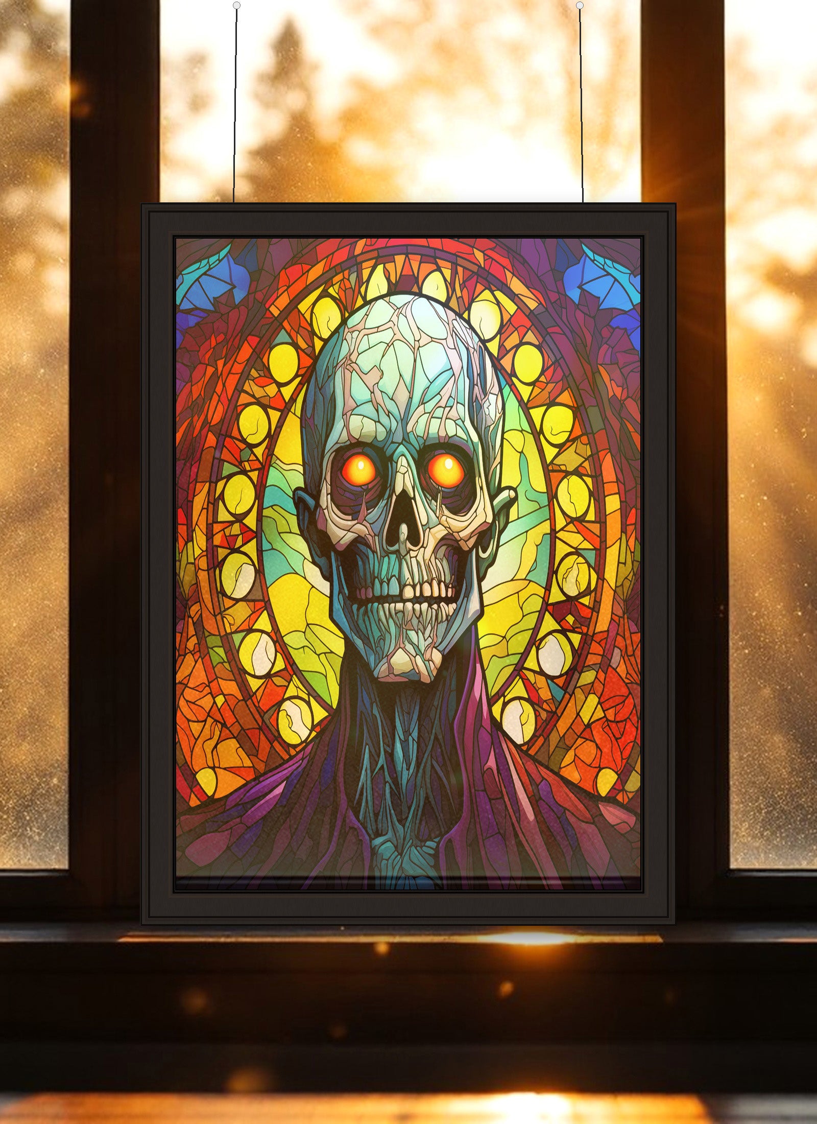 Ghoul Suncatcher | Handmade Stained Glass Style Horror Art