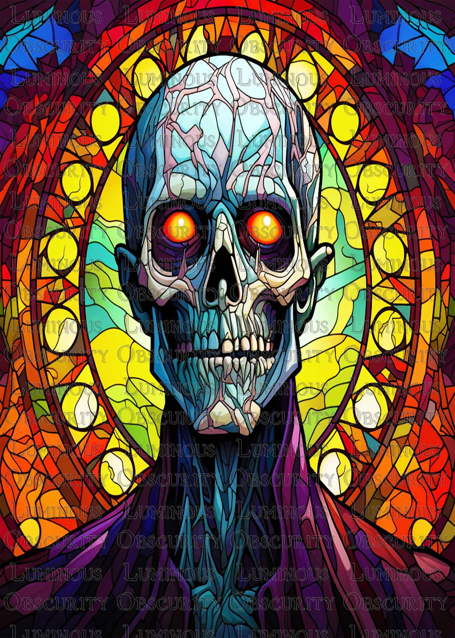 Ghoul Suncatcher | Handmade Stained Glass Style Horror Art