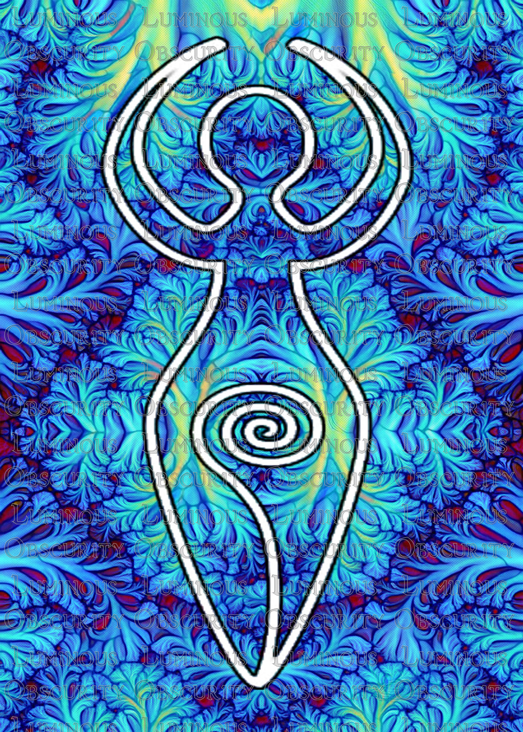 Blue Goddess Suncatcher | Handmade Stained Glass Style Spiritual Art