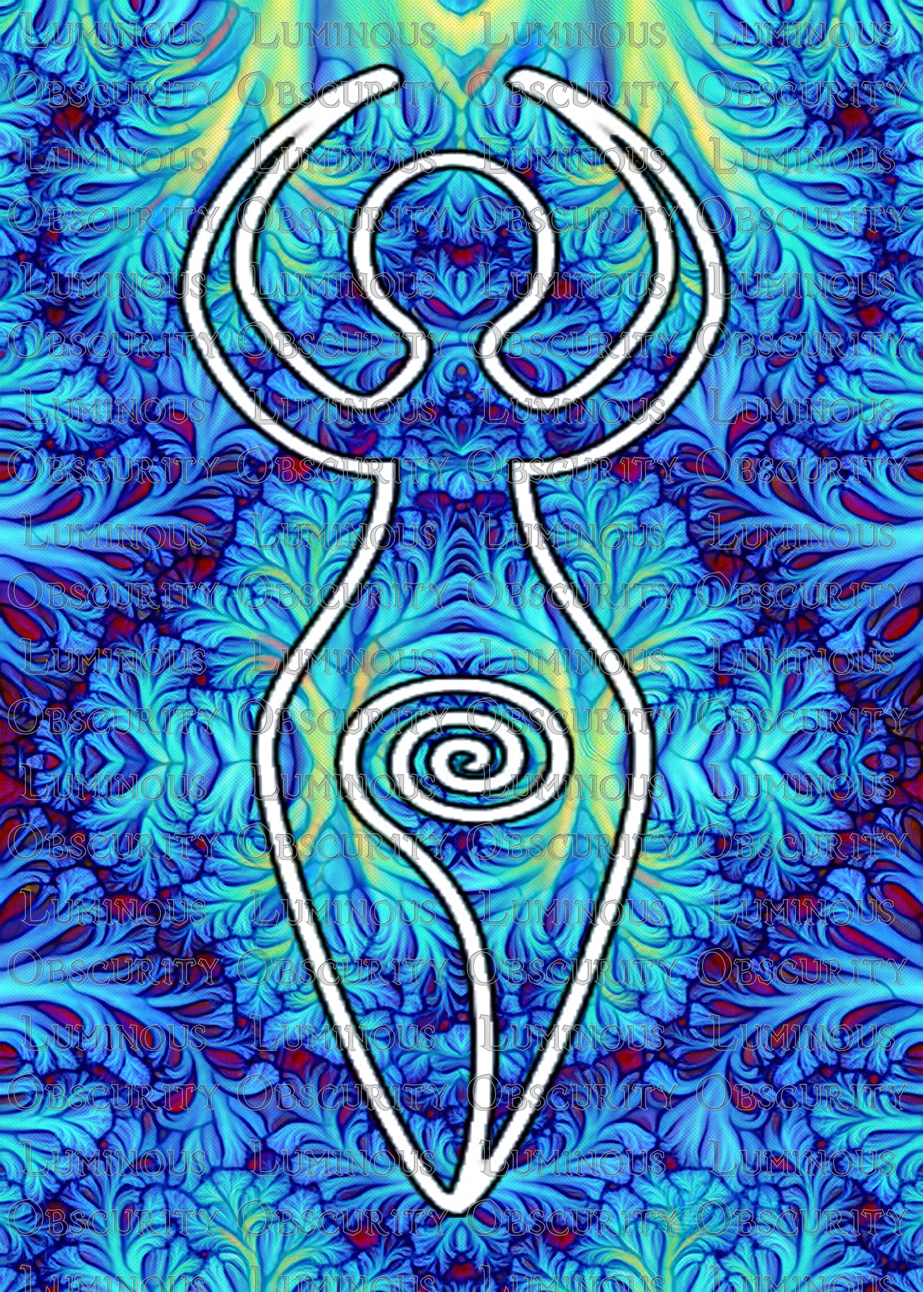 Blue Goddess Suncatcher | Handmade Stained Glass Style Spiritual Art