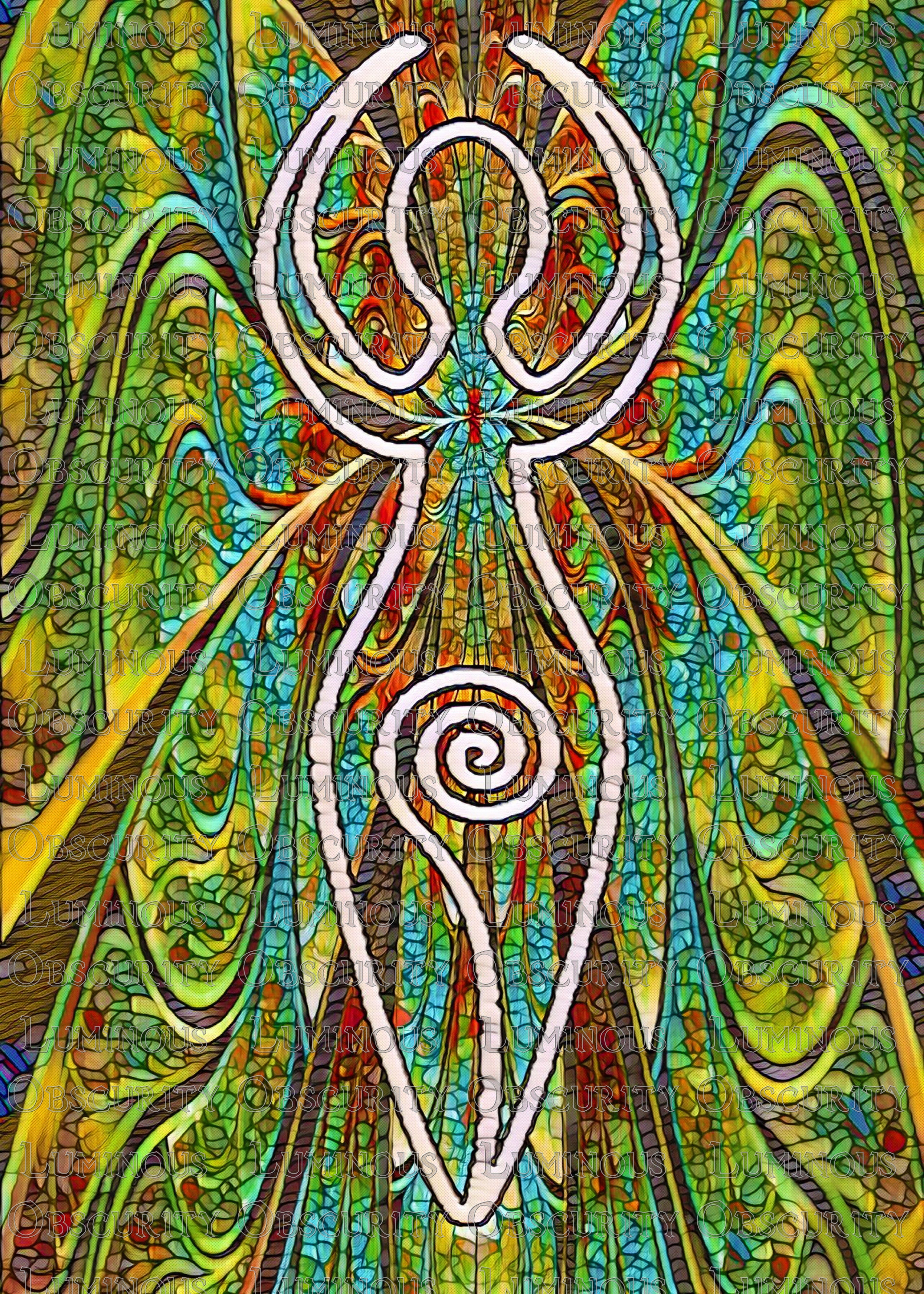 Heart Goddess Suncatcher | Handmade Stained Glass Style Spiritual Art