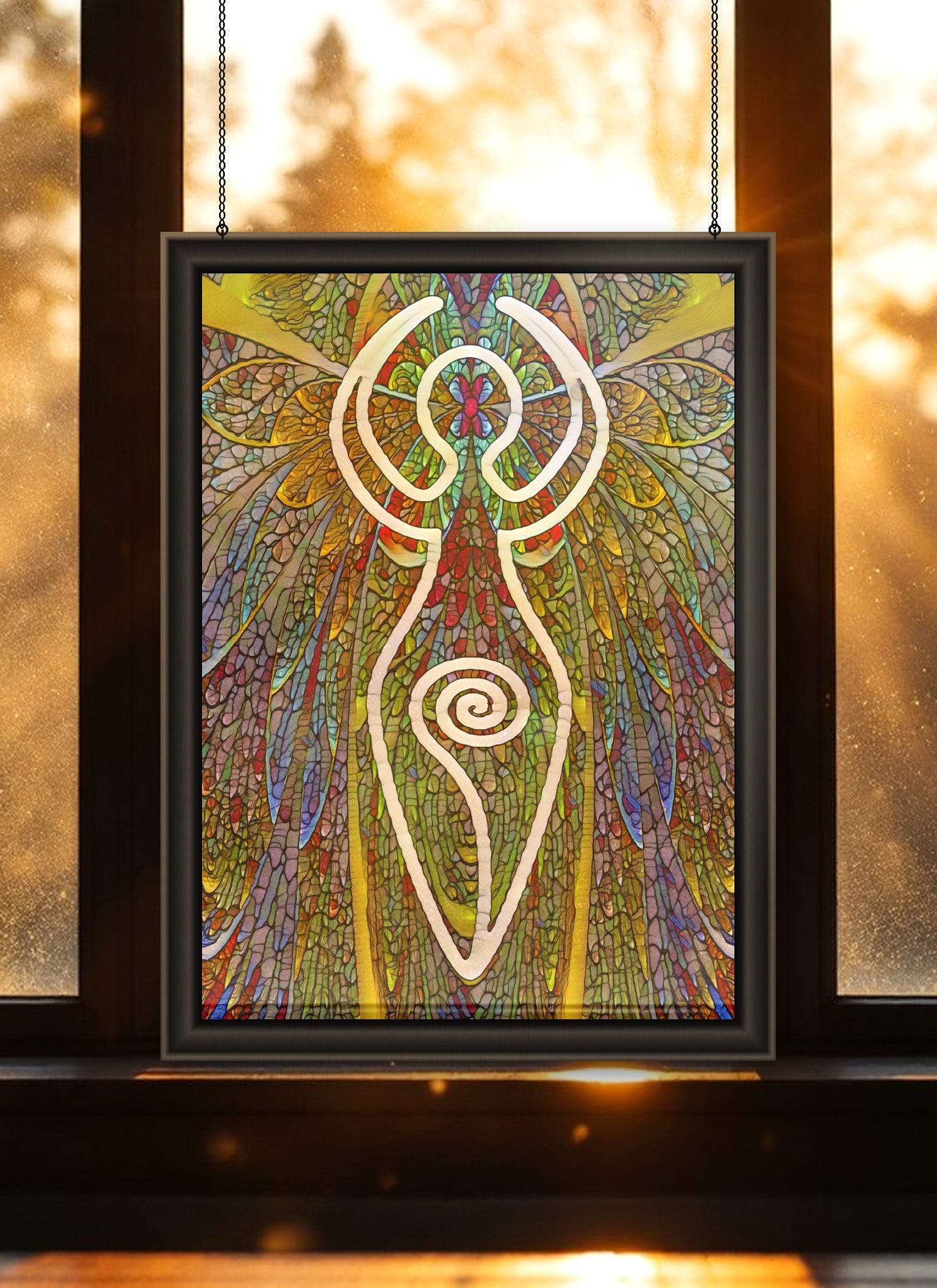 Mind Goddess Suncatcher | Handmade Stained Glass Style Spiritual Art