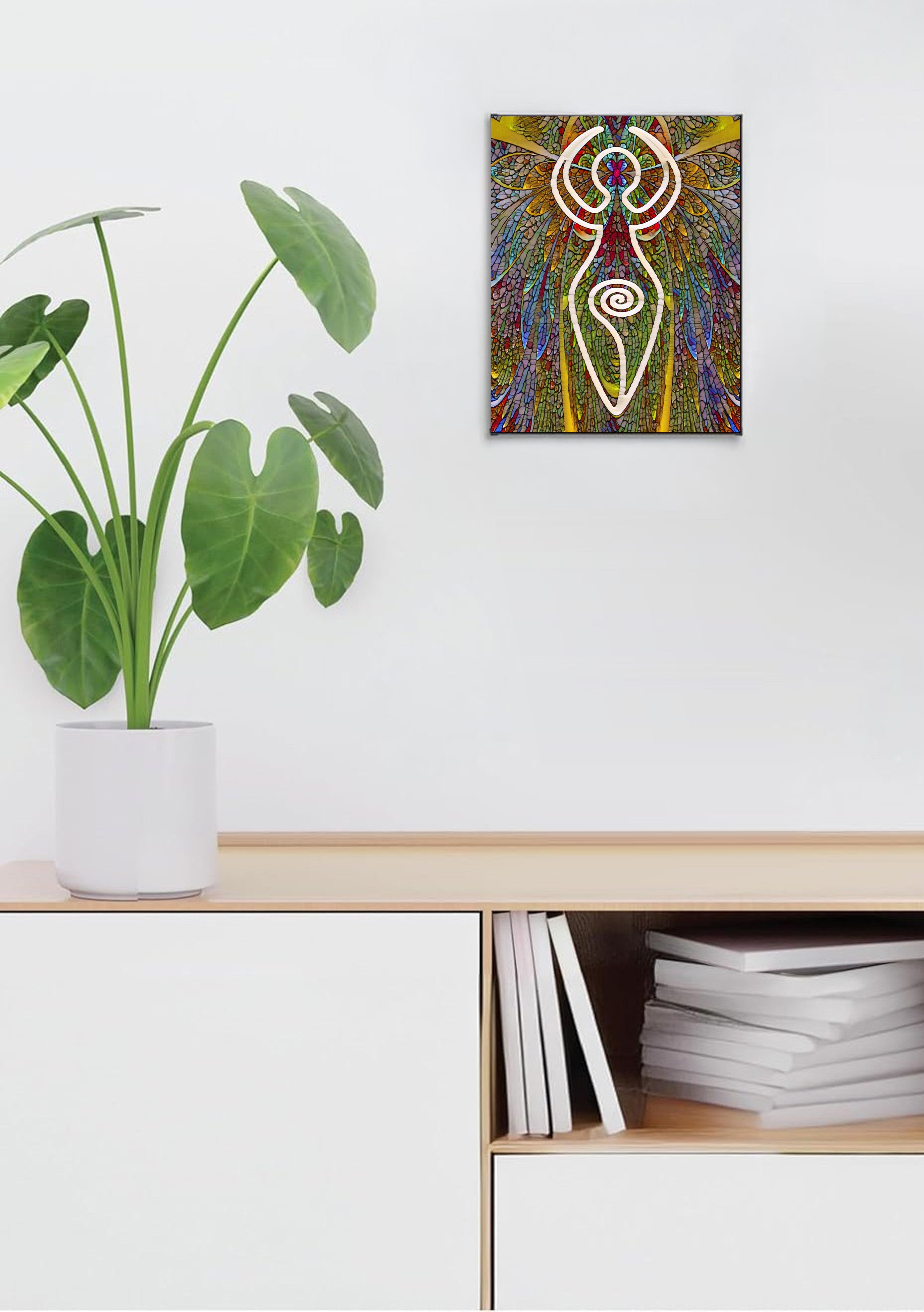 Mind Goddess Suncatcher | Handmade Stained Glass Style Spiritual Art