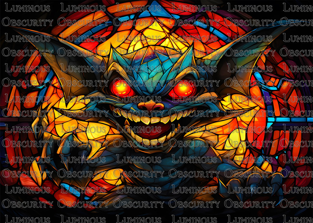 Gremlin Suncatcher | Handmade Stained Glass Style Fantasy Art