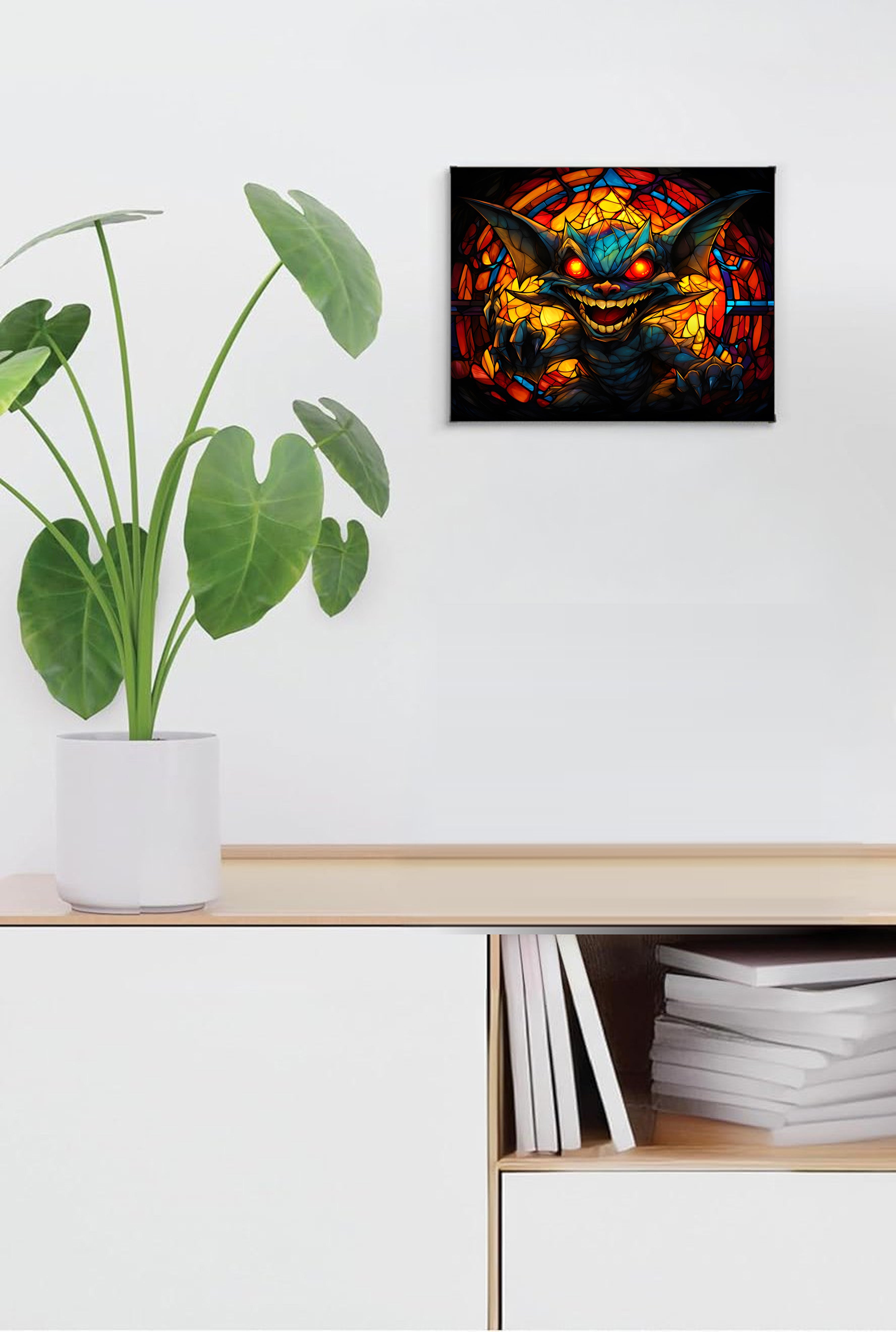 Gremlin Suncatcher | Handmade Stained Glass Style Fantasy Art