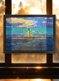 Halfway Rock Lighthouse Suncatcher | Handmade Maine Stained Glass Style Art