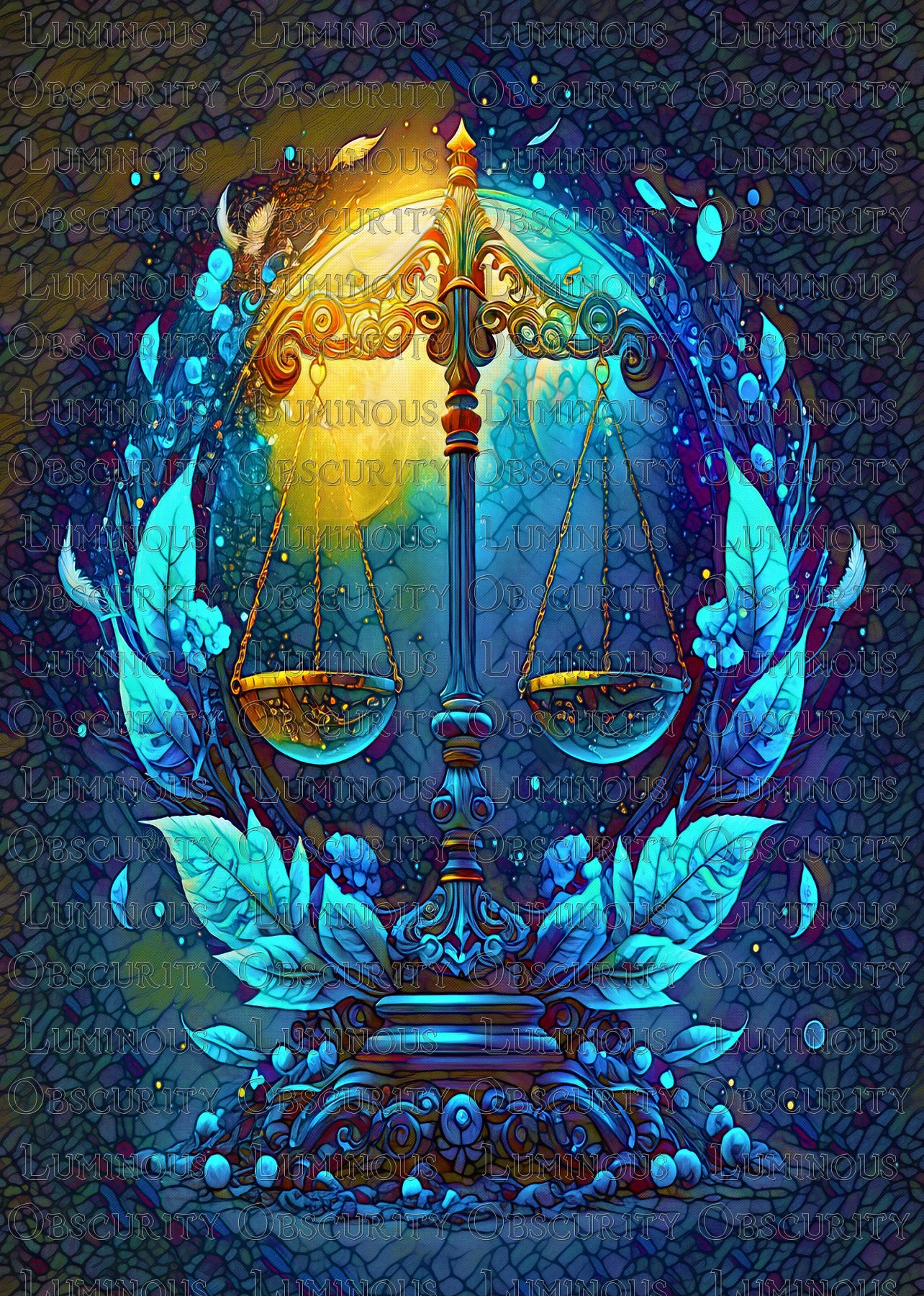Libra Zodiac Suncatcher | Handmade Stained Glass Style Astrological Art