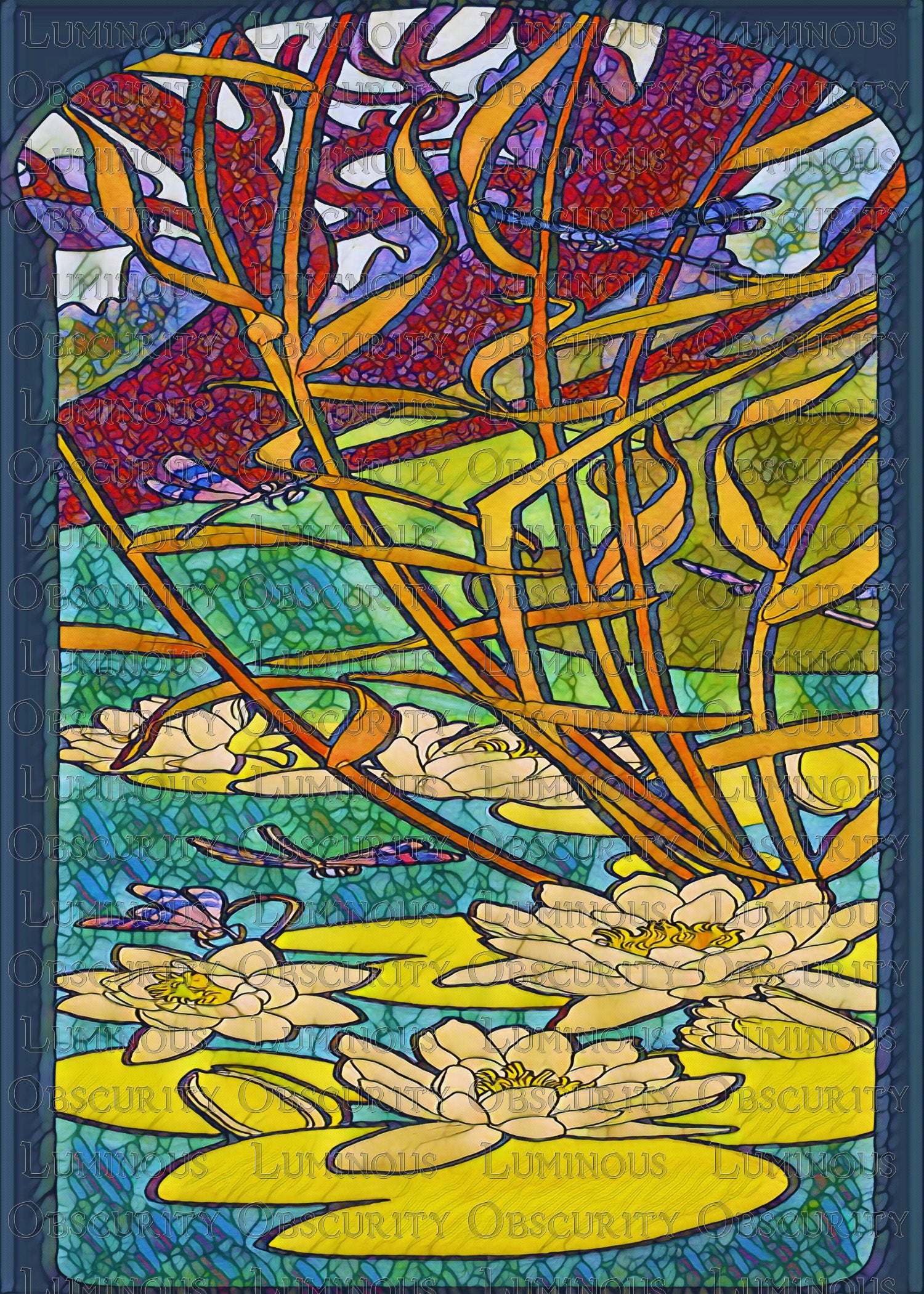 Lotus & Dragonfly Suncatcher | Handmade Stained Glass Style Spiritual Art