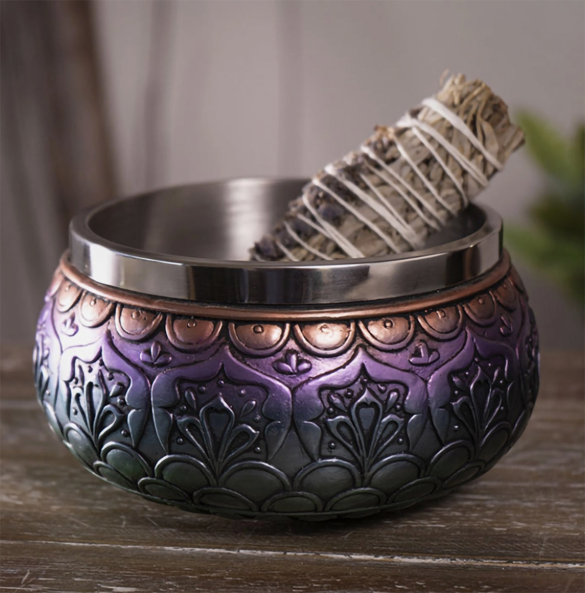 Mandala Ritual Bowl | Cold Cast Resin | Spiritual Altar Decor