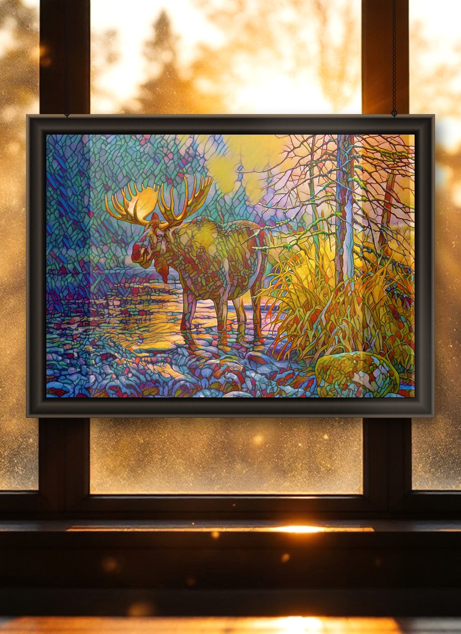 Moose Suncatcher | Handmade Stained Glass Style Window Art
