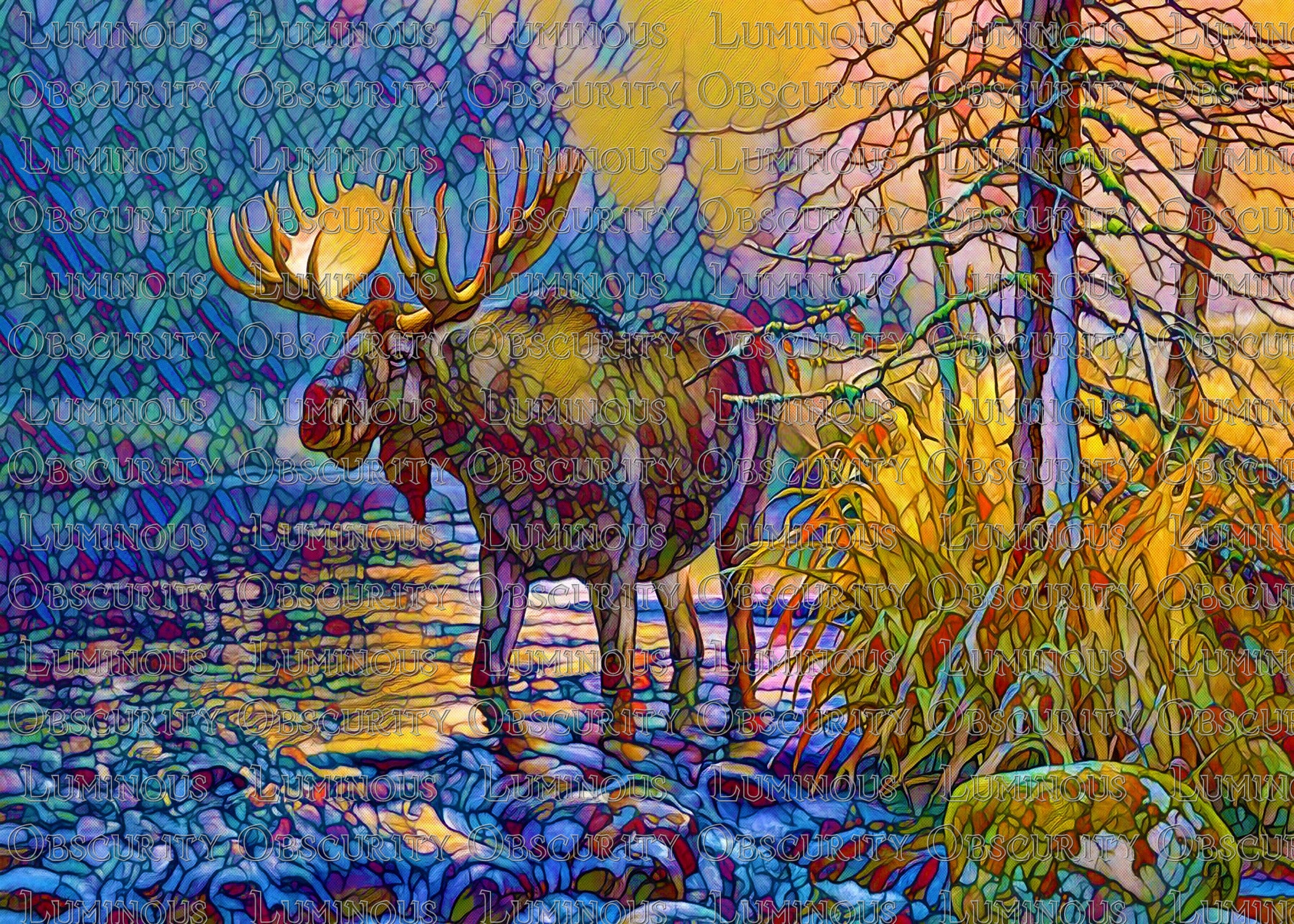 Moose Suncatcher | Handmade Stained Glass Style Window Art