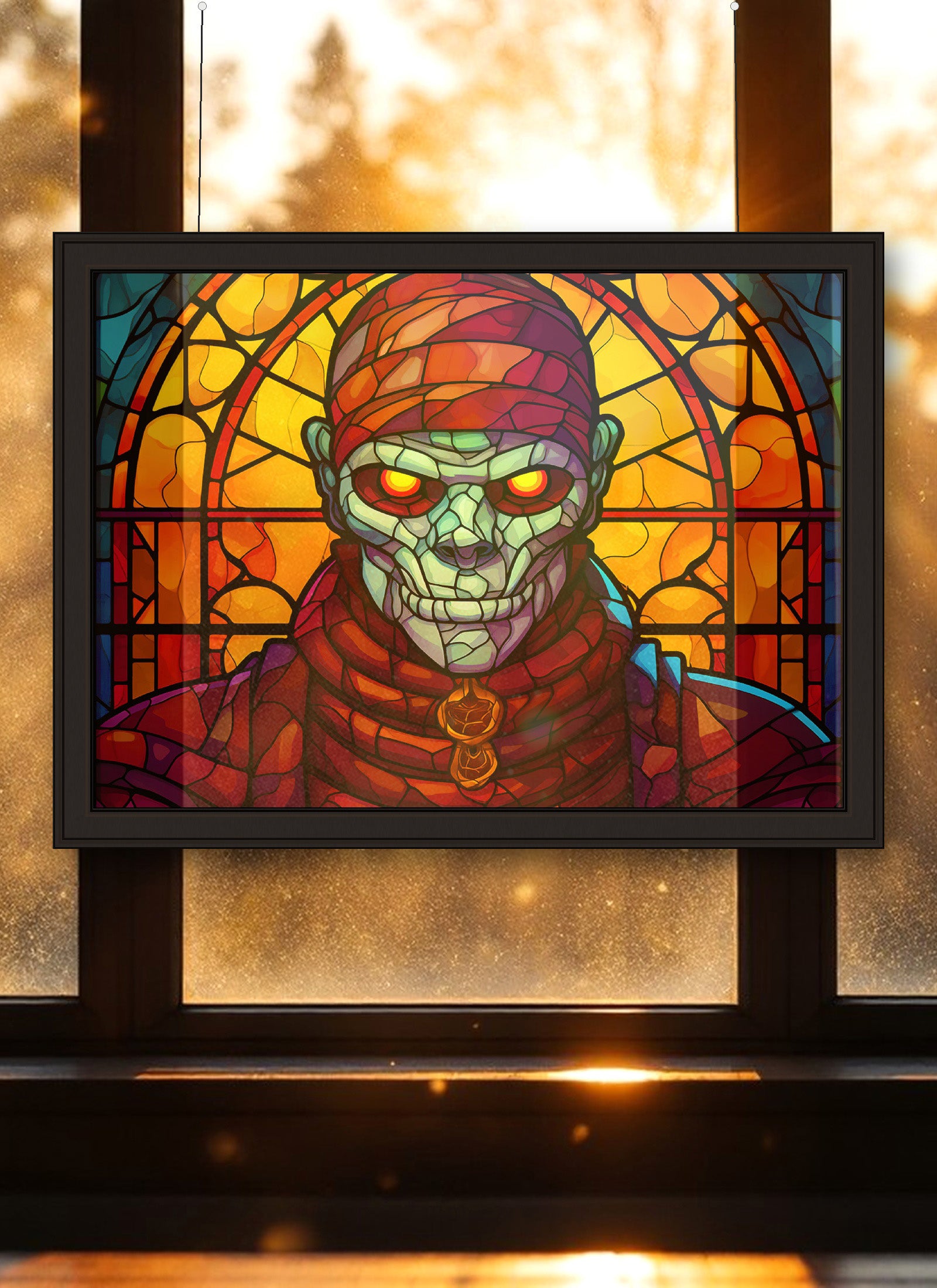 Mummy Suncatcher | Handmade Stained Glass Style Horror Art