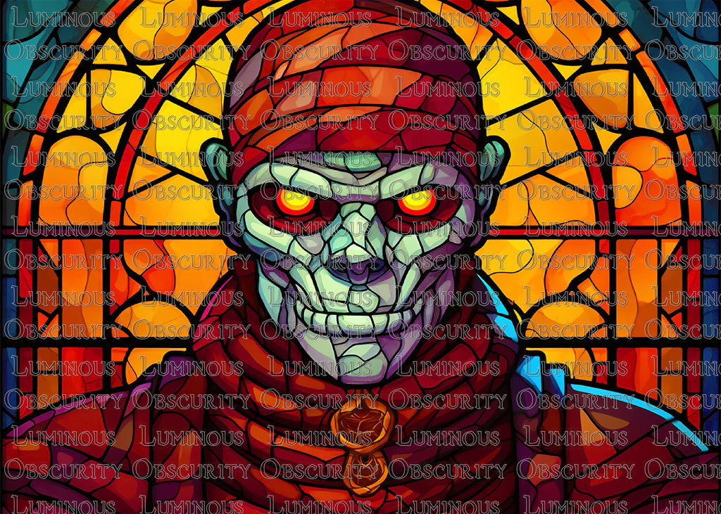 Mummy Suncatcher | Handmade Stained Glass Style Horror Art