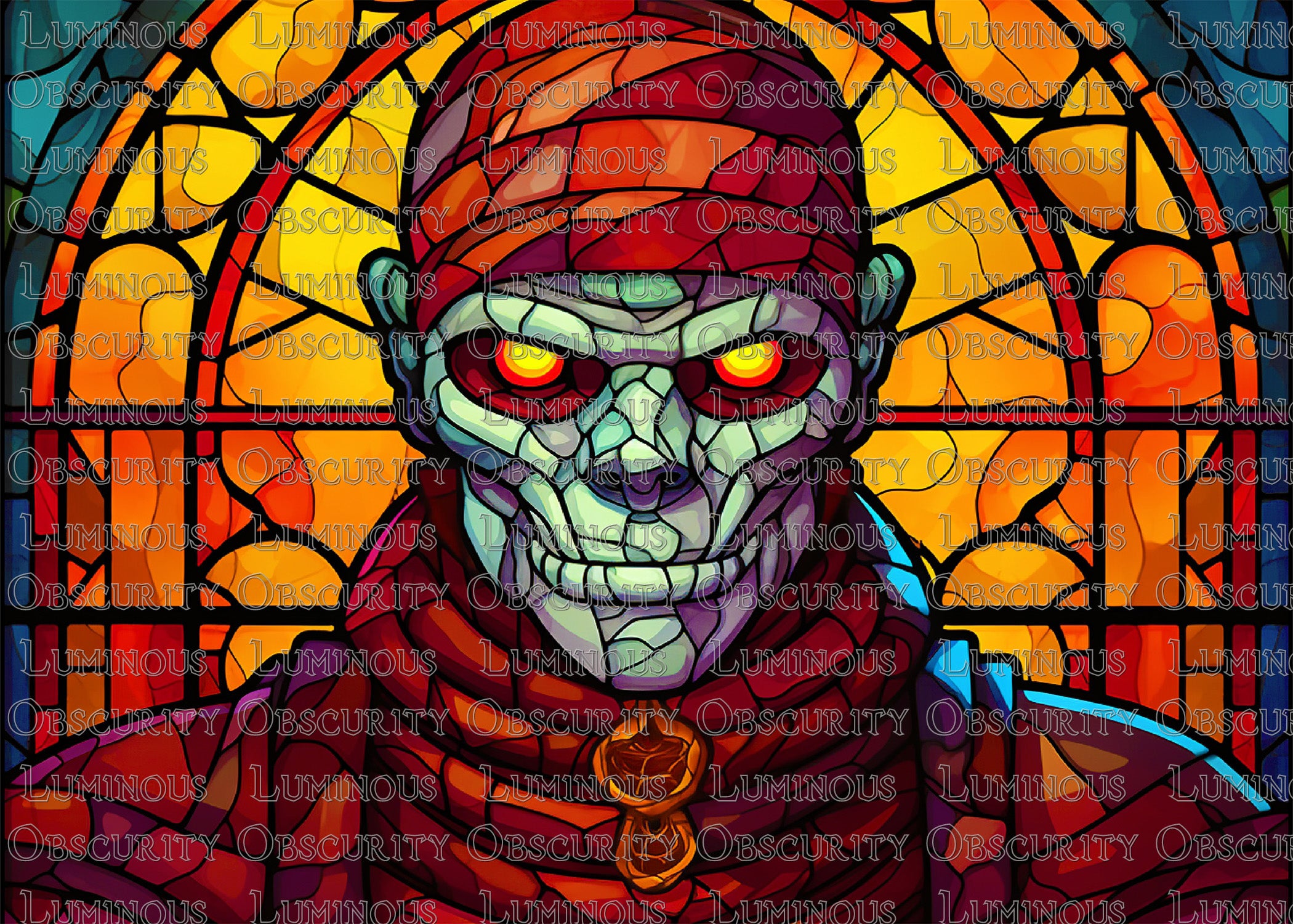 Mummy Suncatcher | Handmade Stained Glass Style Horror Art