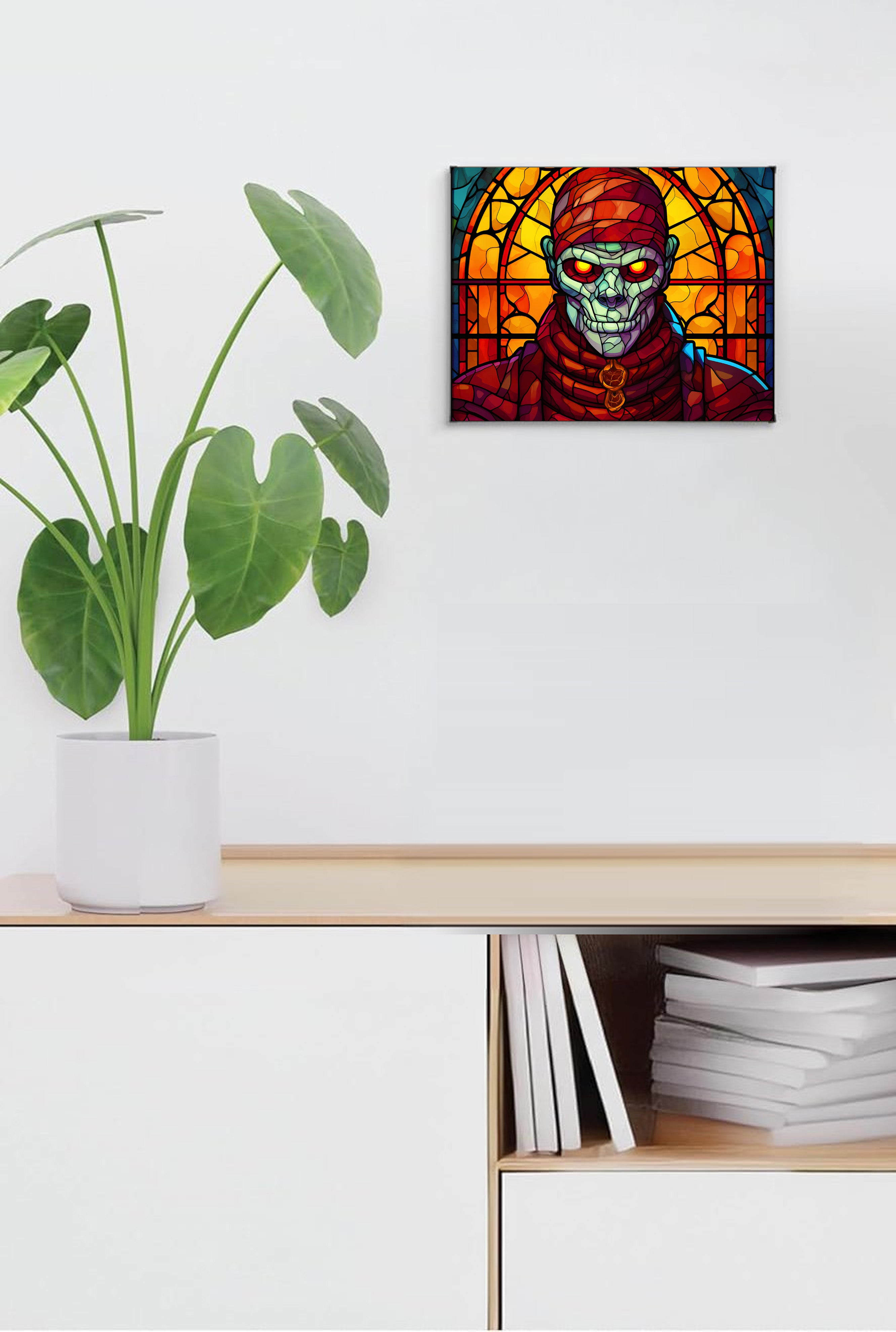 Mummy Suncatcher | Handmade Stained Glass Style Horror Art