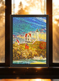 Cape Neddick Nubble Lighthouse Suncatcher | Handmade Maine Stained Glass Style Art
